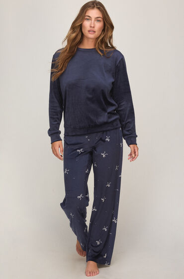 Hunkemöller Pyjama Set Velours Blauw, foto 4