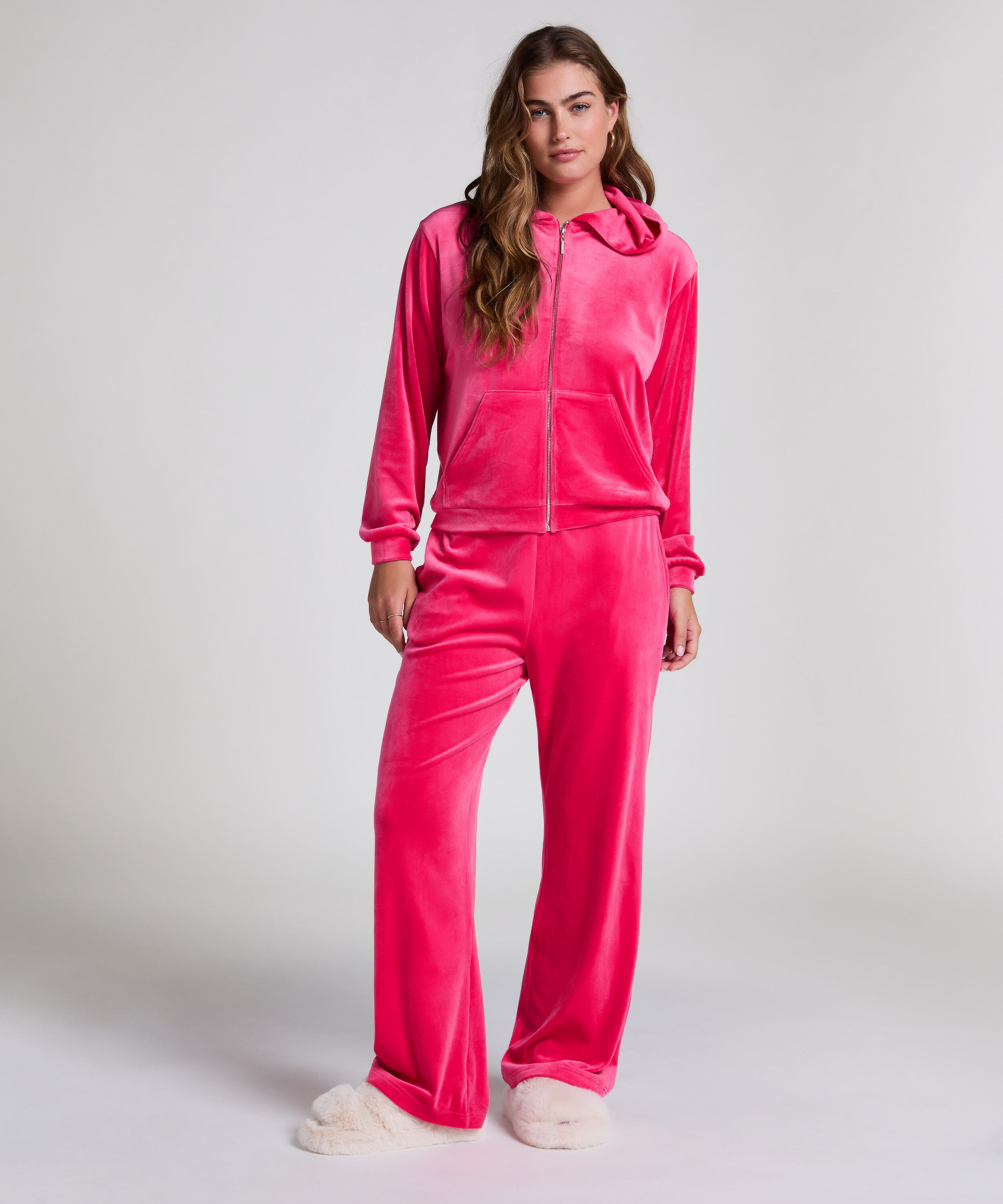 Velours pyjamabroek, Roze