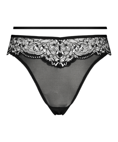 Hoog uitgesneden brazilian Kirsty, Zwart