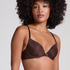 Soutien-gorge à armatures préformé Plunge, Brun