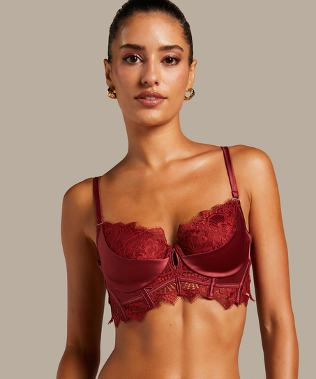 Voorgevormde longline beugel bh Zoe, Rood