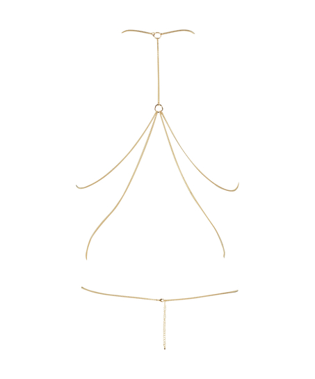 Mesh bralette Metal, Geel