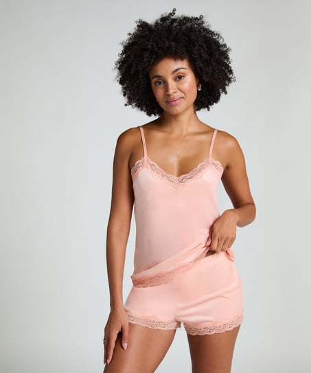Short Velours Kant, Roze