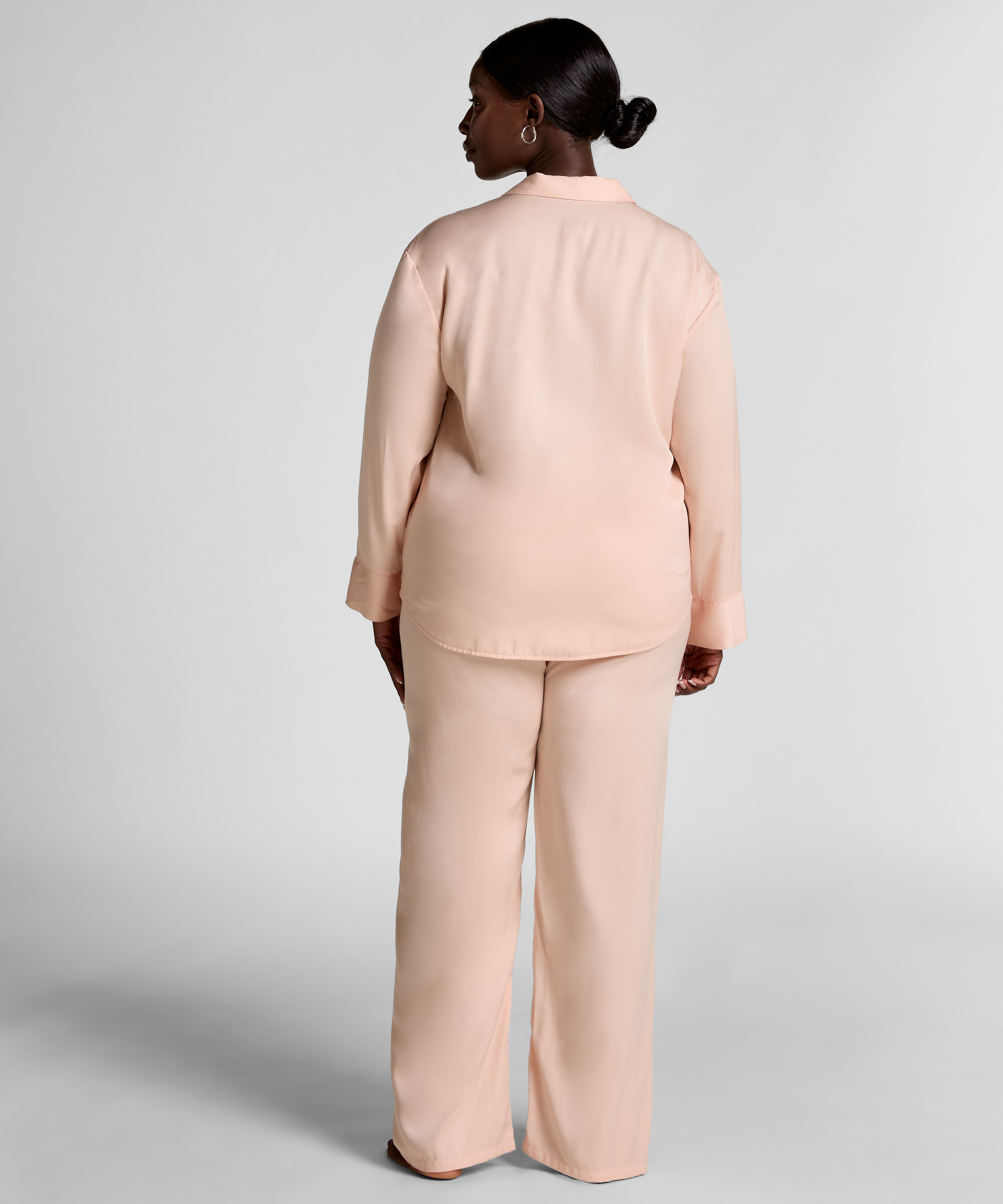 Veste &agrave; manches longues Satin Ayla, Orange, main