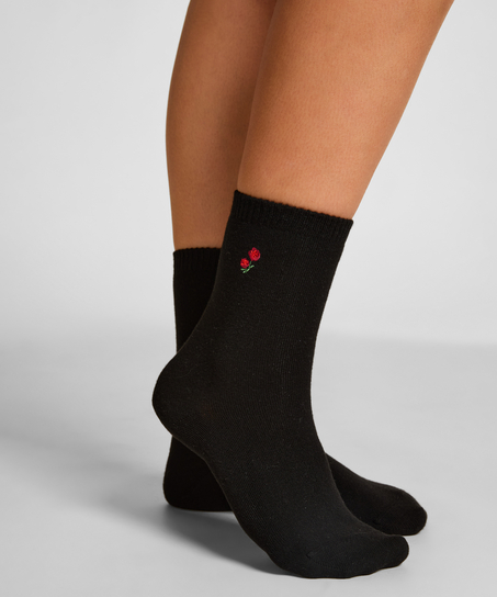 Chaussettes courtes en modal, Noir