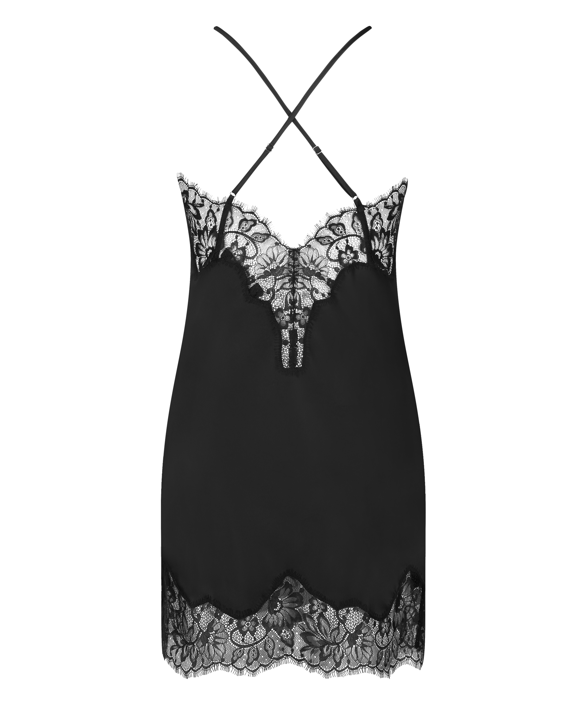 Slipdress Valerie, Zwart, main