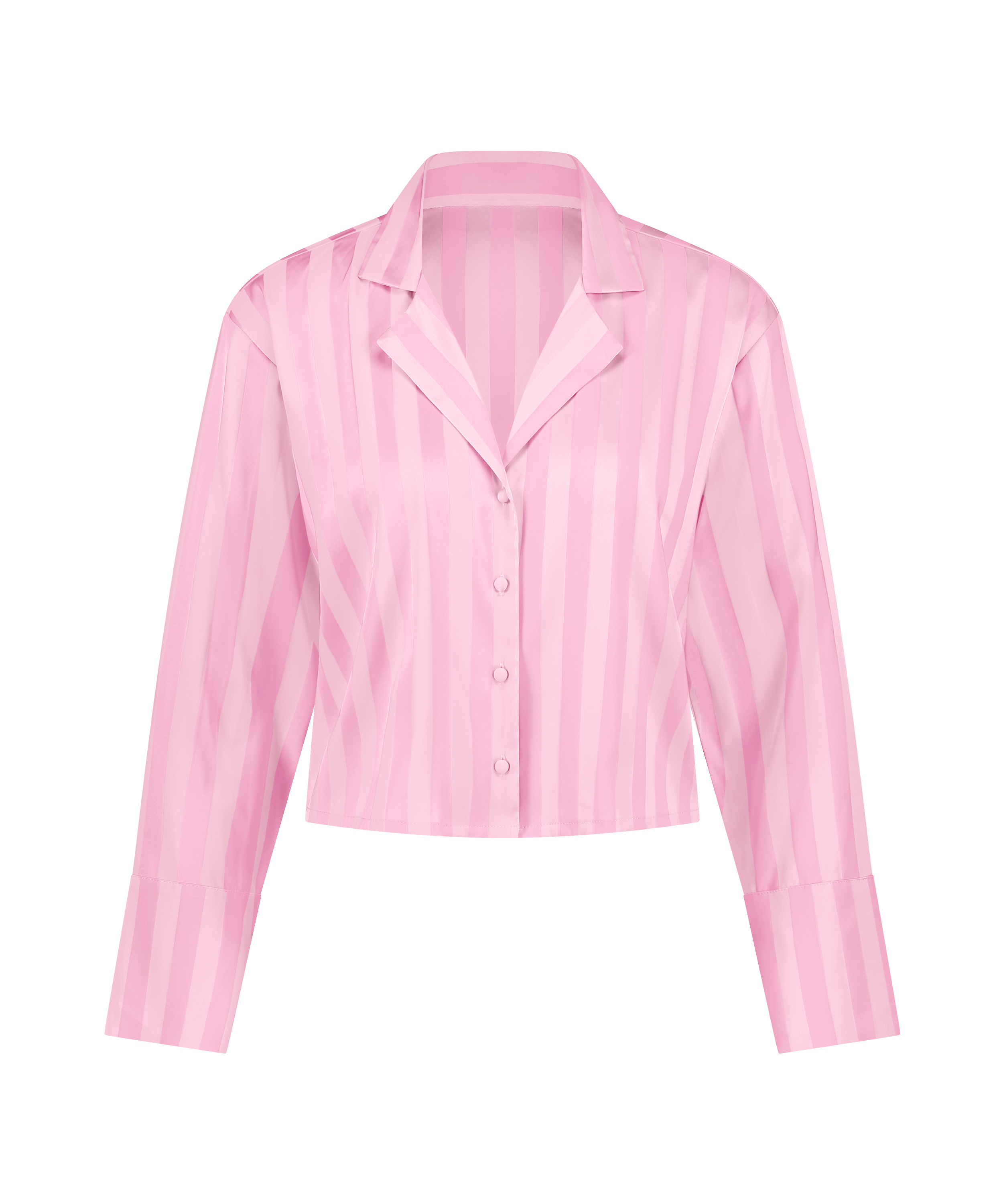 Jacket lange mouwen Satijn, Roze, main