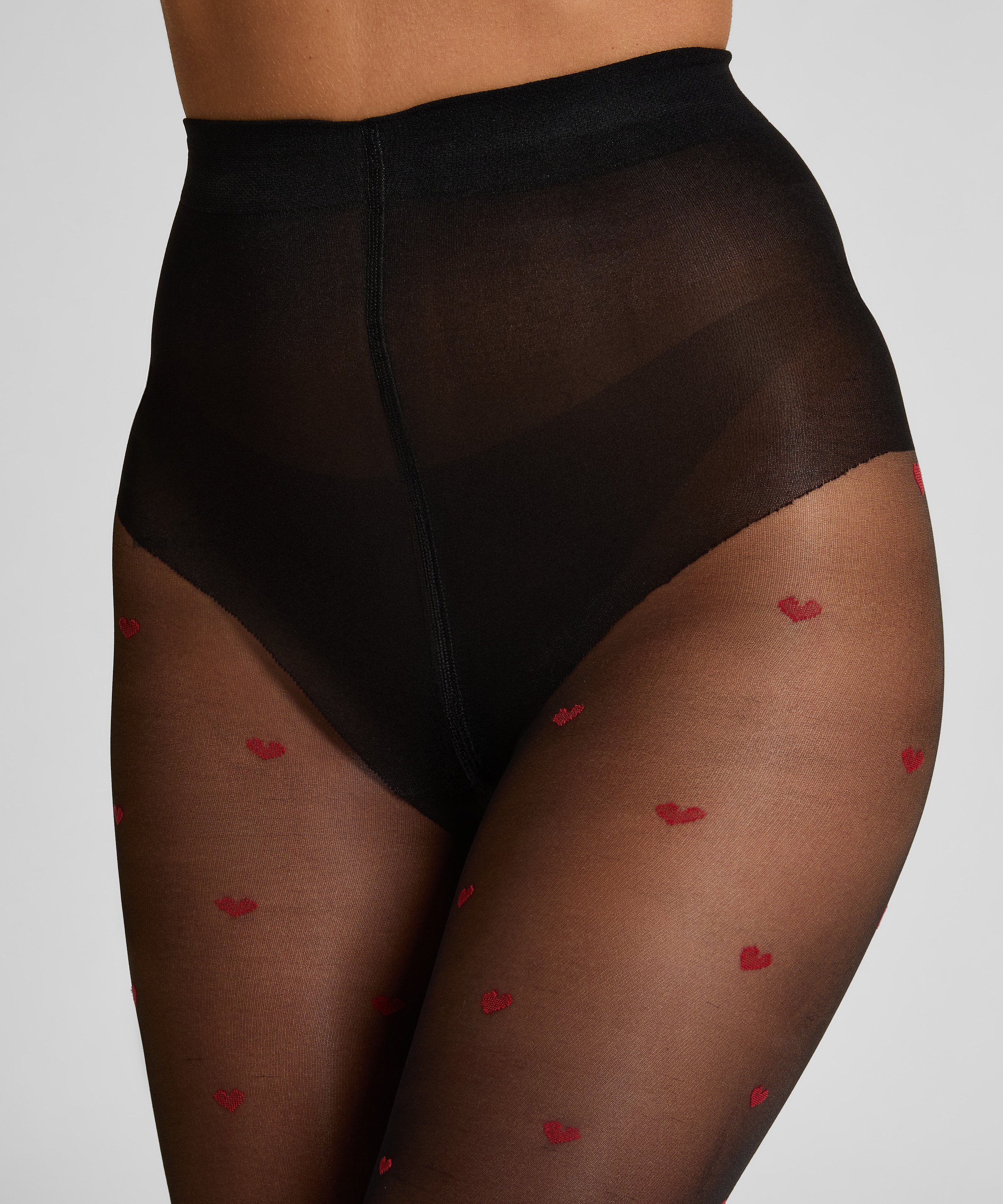 Panty 15 Denier print, Zwart, main