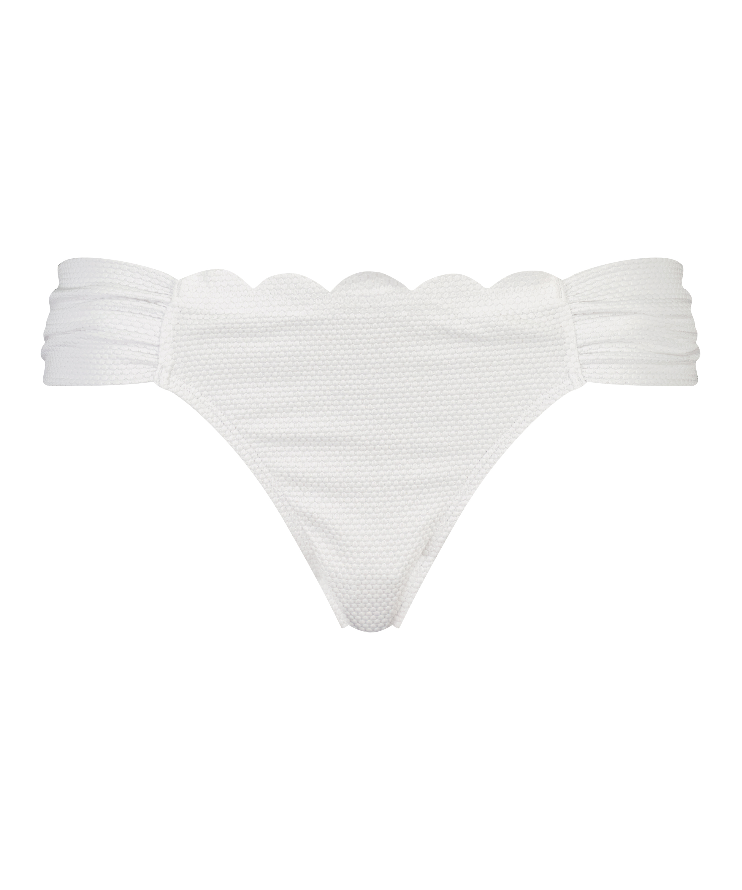Slip de Bikini Rio Scallop, Blanc, main