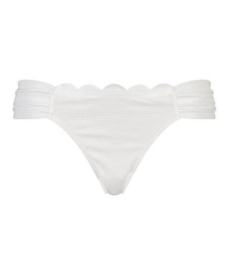 Slip de Bikini Rio Scallop, Blanc