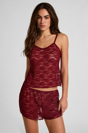 Hunkemöller Short Volledig Kant Rood