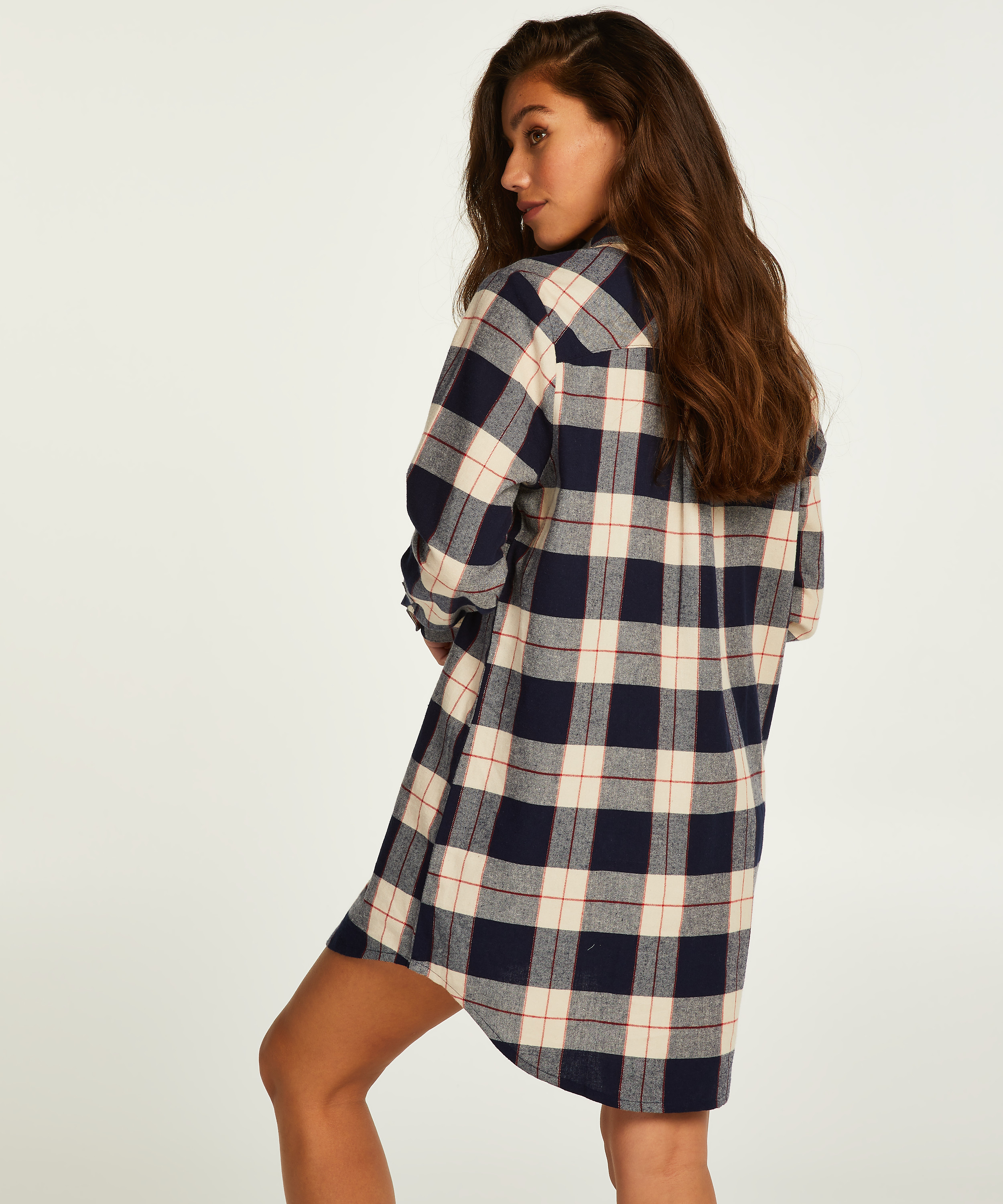 Chemise de nuit Boyfriend Check, Bleu, main