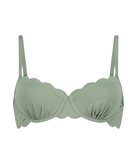 Voorgevormde beugel bikinitop Scallop, Groen