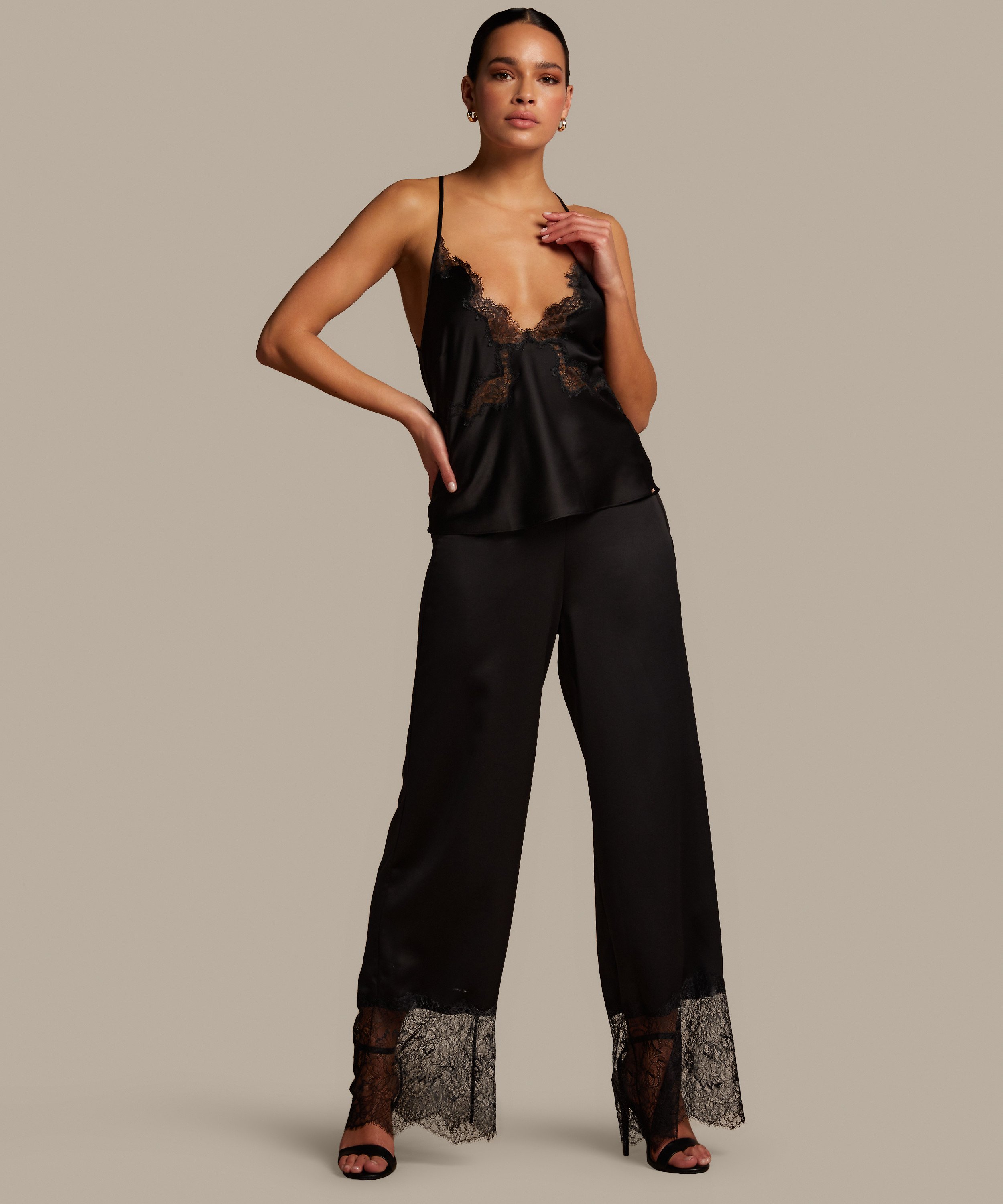 Cami top Lace Sophia, Zwart, main