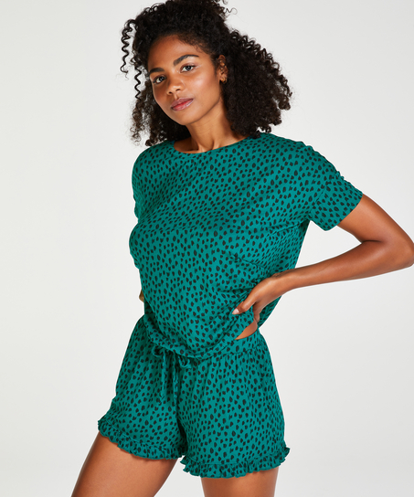 Korte pyjama set, Groen