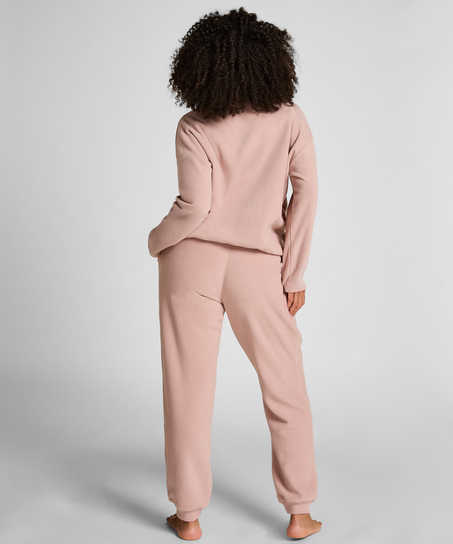 Haut en polaire sportive avec demi-fermeture &eacute;clair, Rose