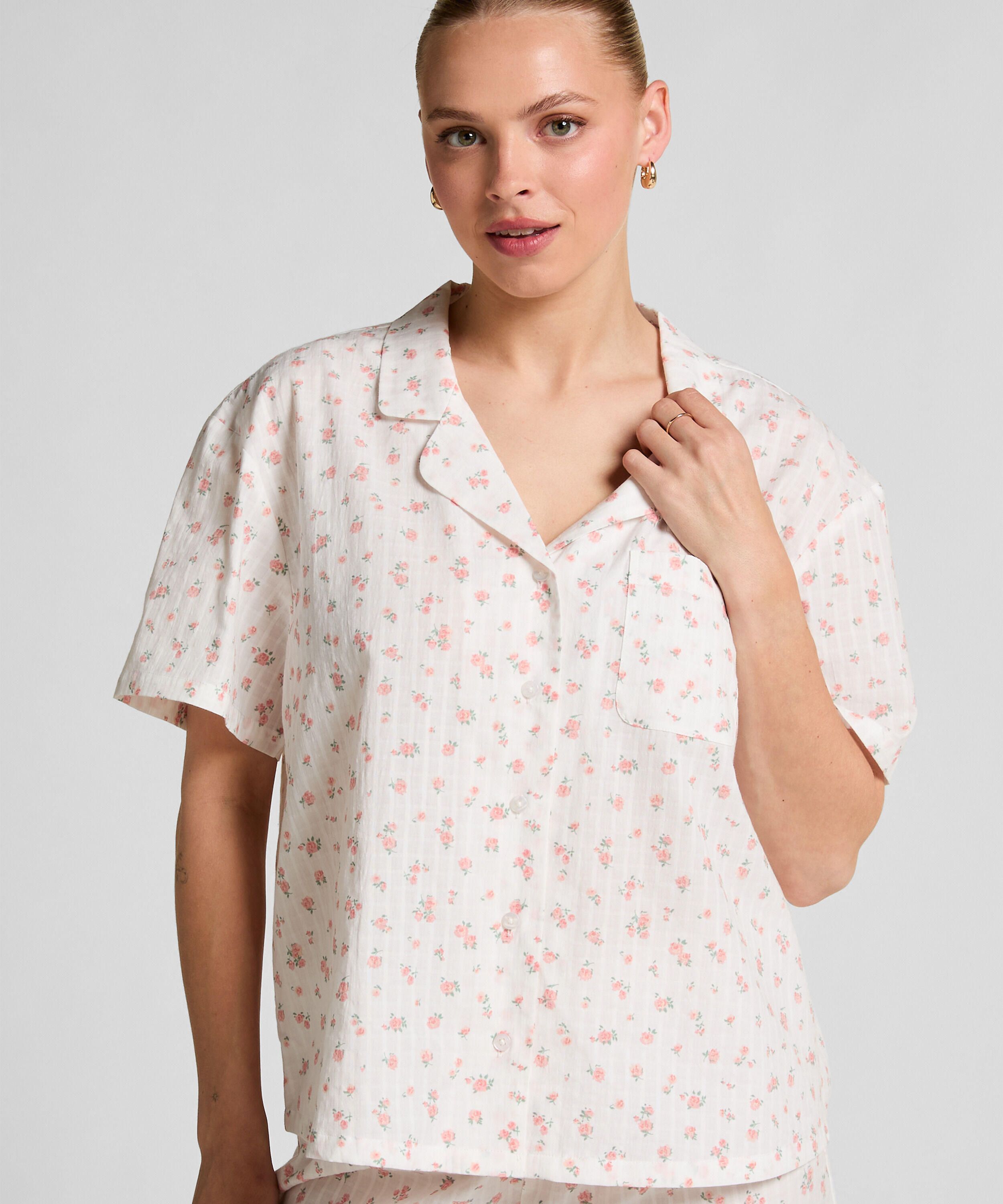 Veste de pyjama, Blanc