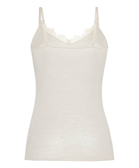 super soft Kant V-Neck cami with Cashmere, Wit