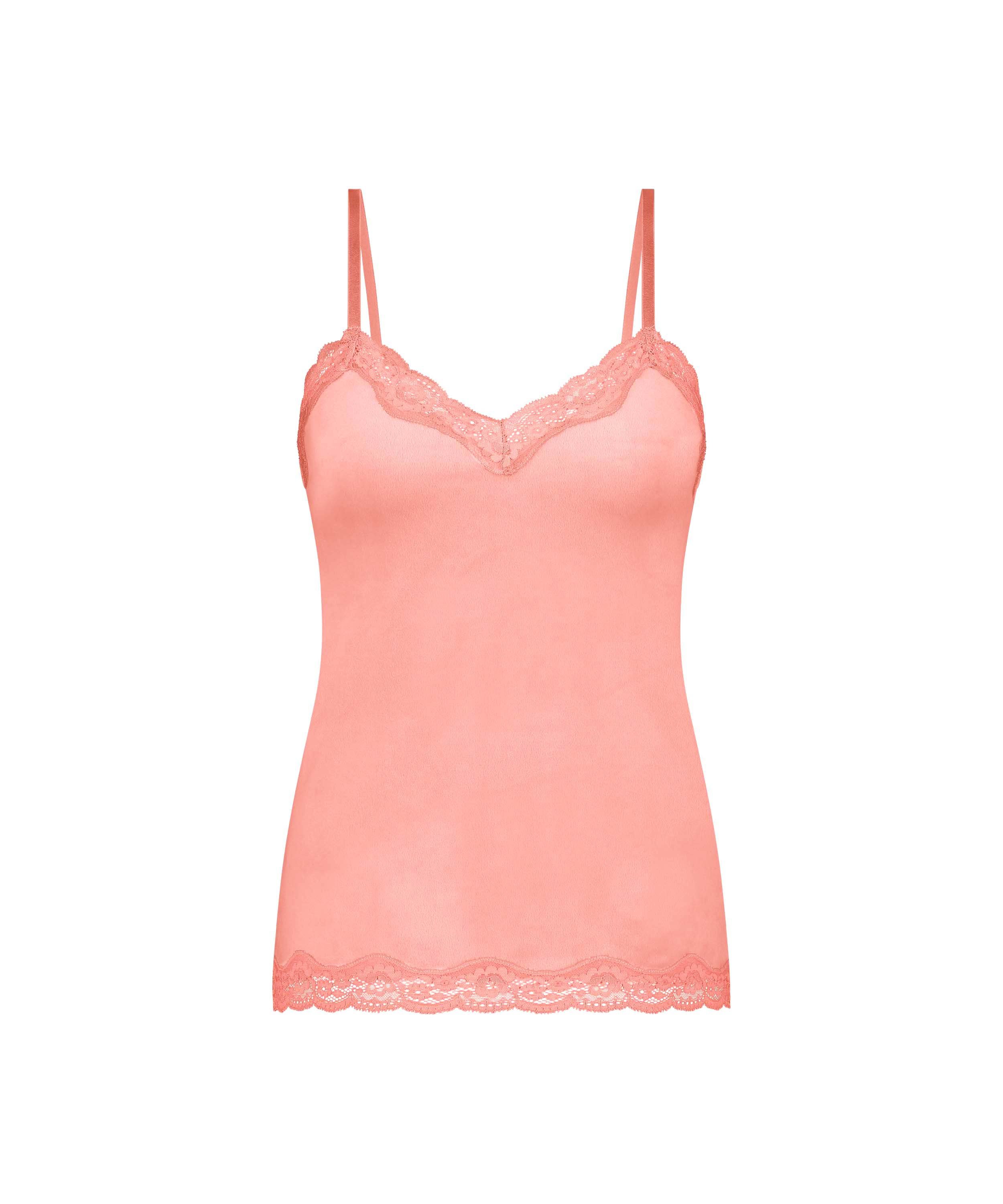 Cami top Velours Lace, Roze, main