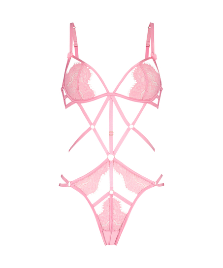 Private body &agrave; entrejambe ouvert Mitzy, Rose