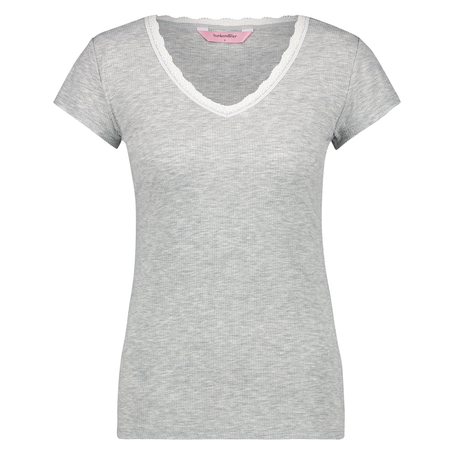 Top Rib V-Neck, Gris