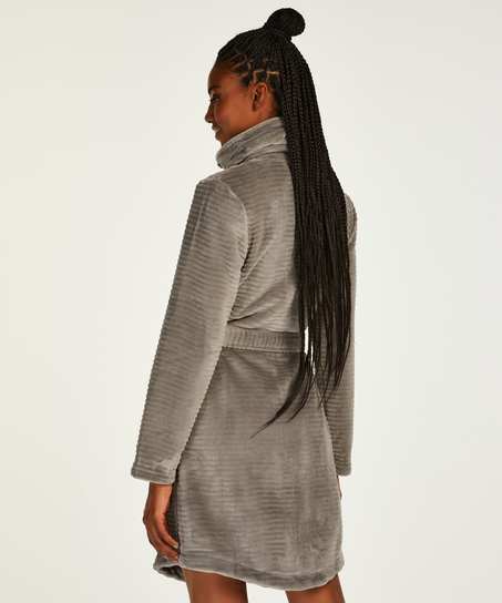 Badjas Zip fleece, Grijs