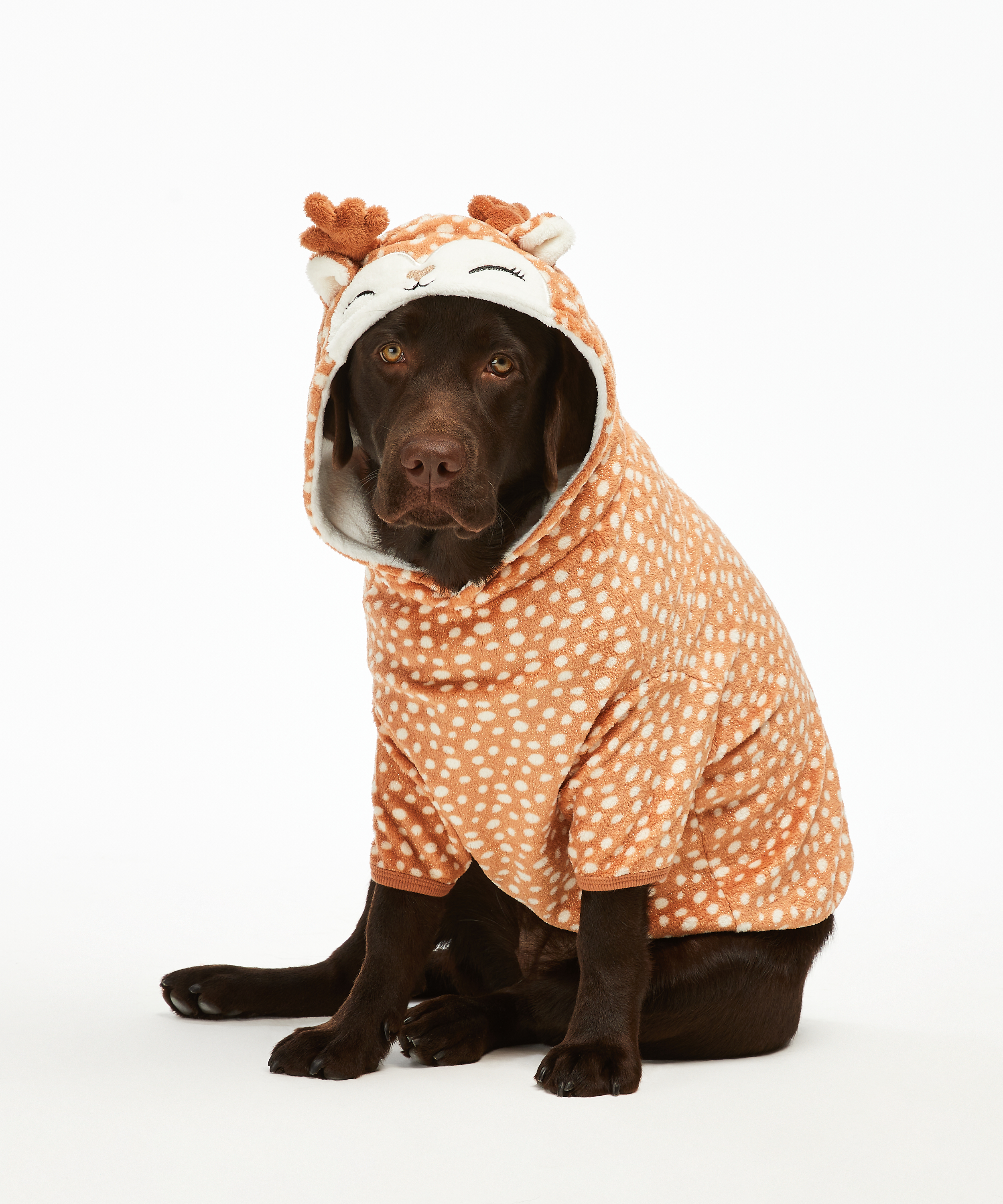 Fleece honden onesie, Bruin, main