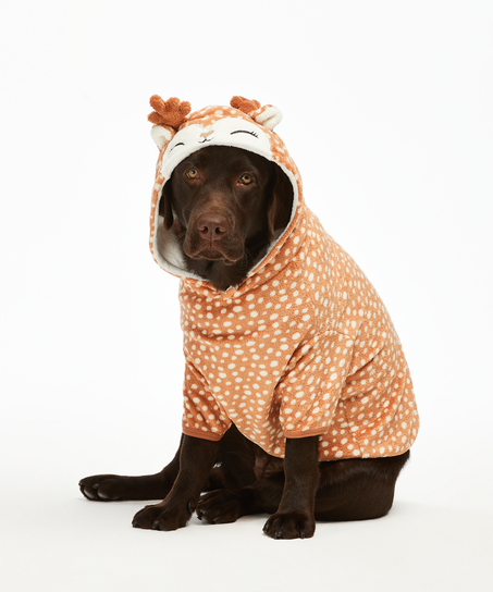 Fleece honden onesie, Bruin
