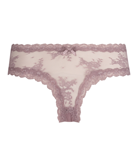 Brazilian V-shape Floral Mesh, Paars