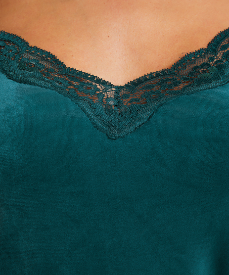 Cami top Velours Lace, Blauw