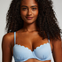 Voorgevormde beugel bikinitop Scallop, Blauw