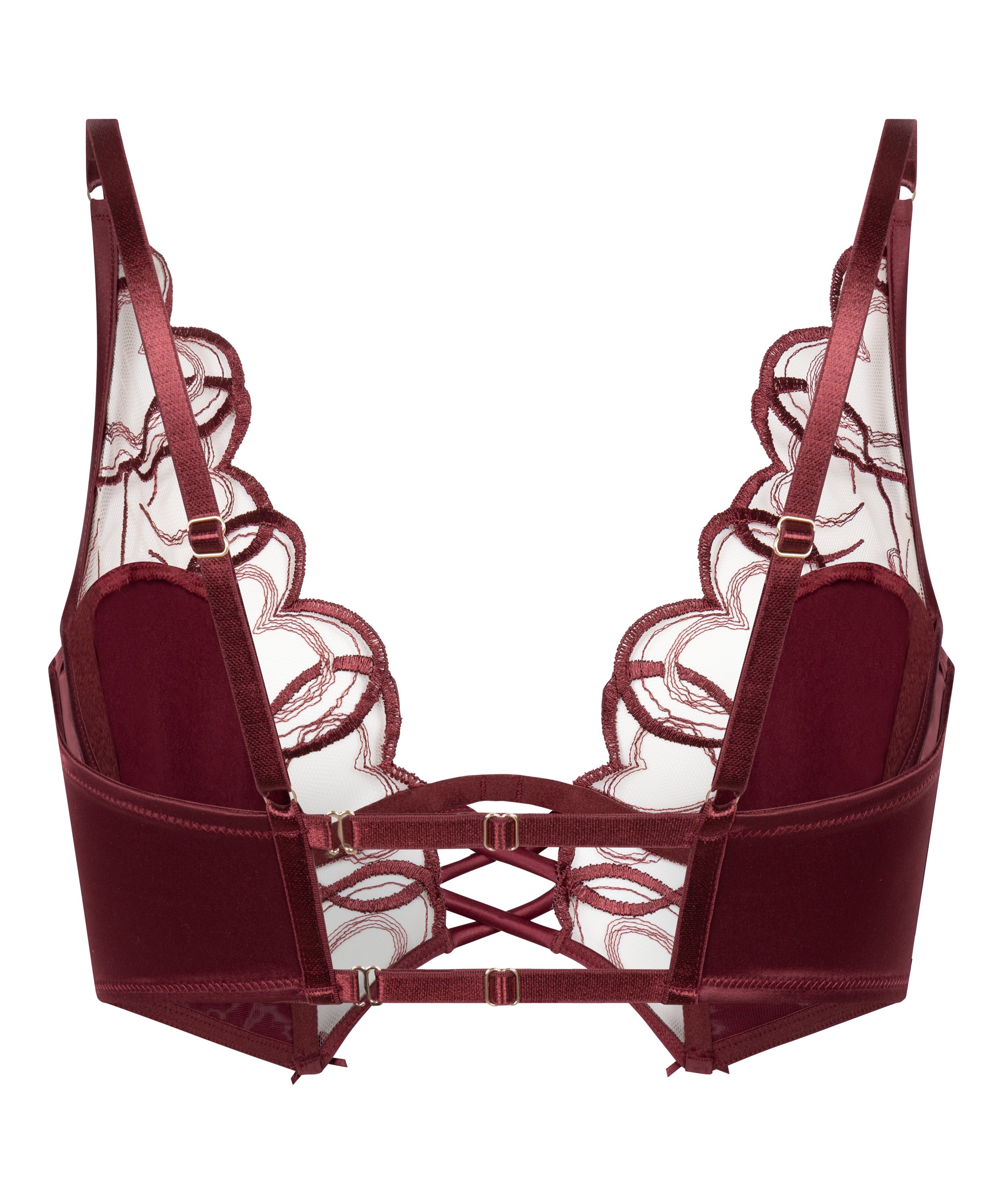 Niet-voorgevormde longline beugel bh Olivia, Rood, main