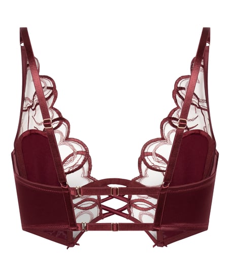 Niet-voorgevormde longline beugel bh Olivia, Rood