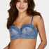 Soutien-gorge &agrave; armatures pr&eacute;form&eacute; longline sans bretelles Eden, Bleu