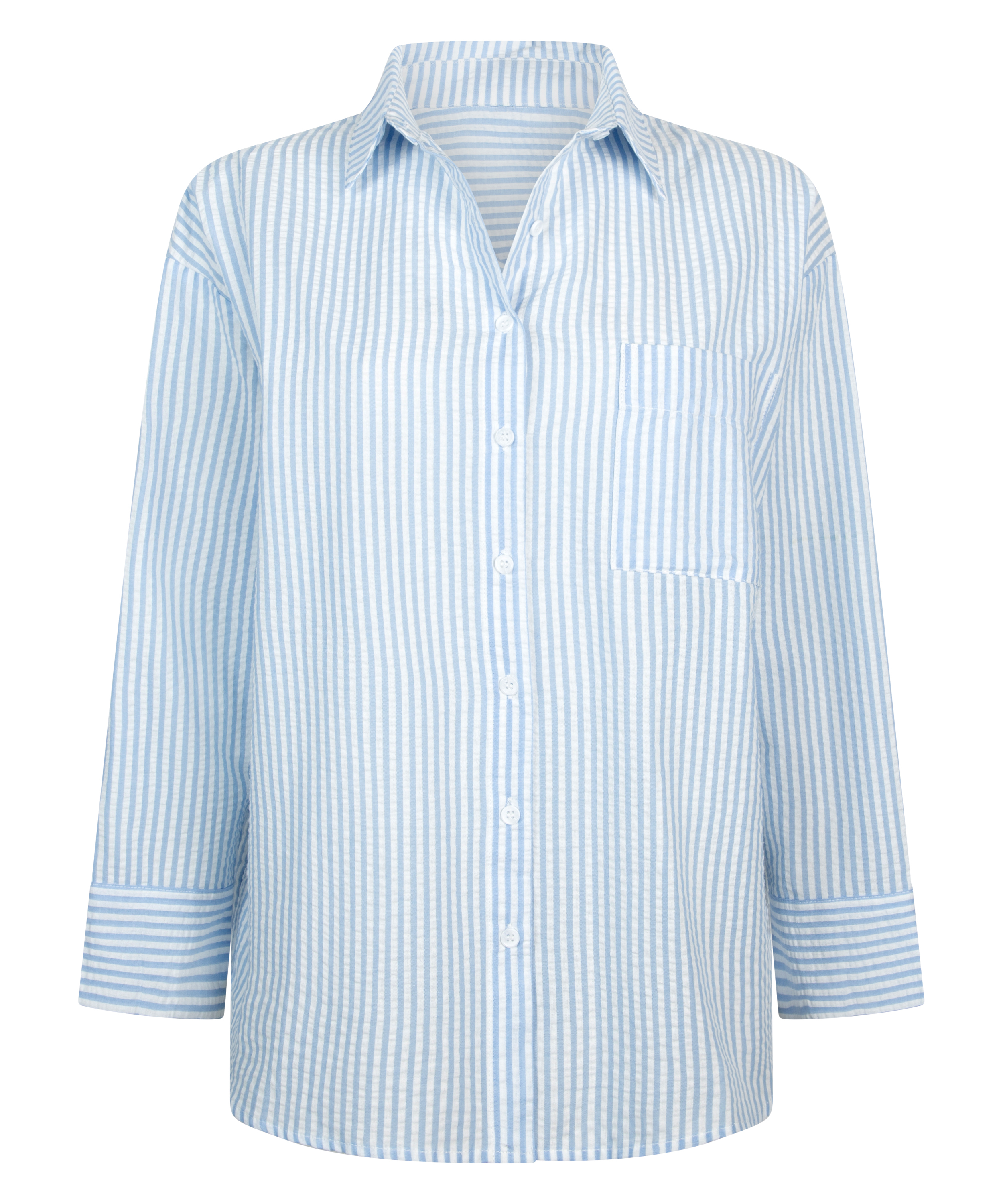 Haut de pyjama en Coton, Bleu, main