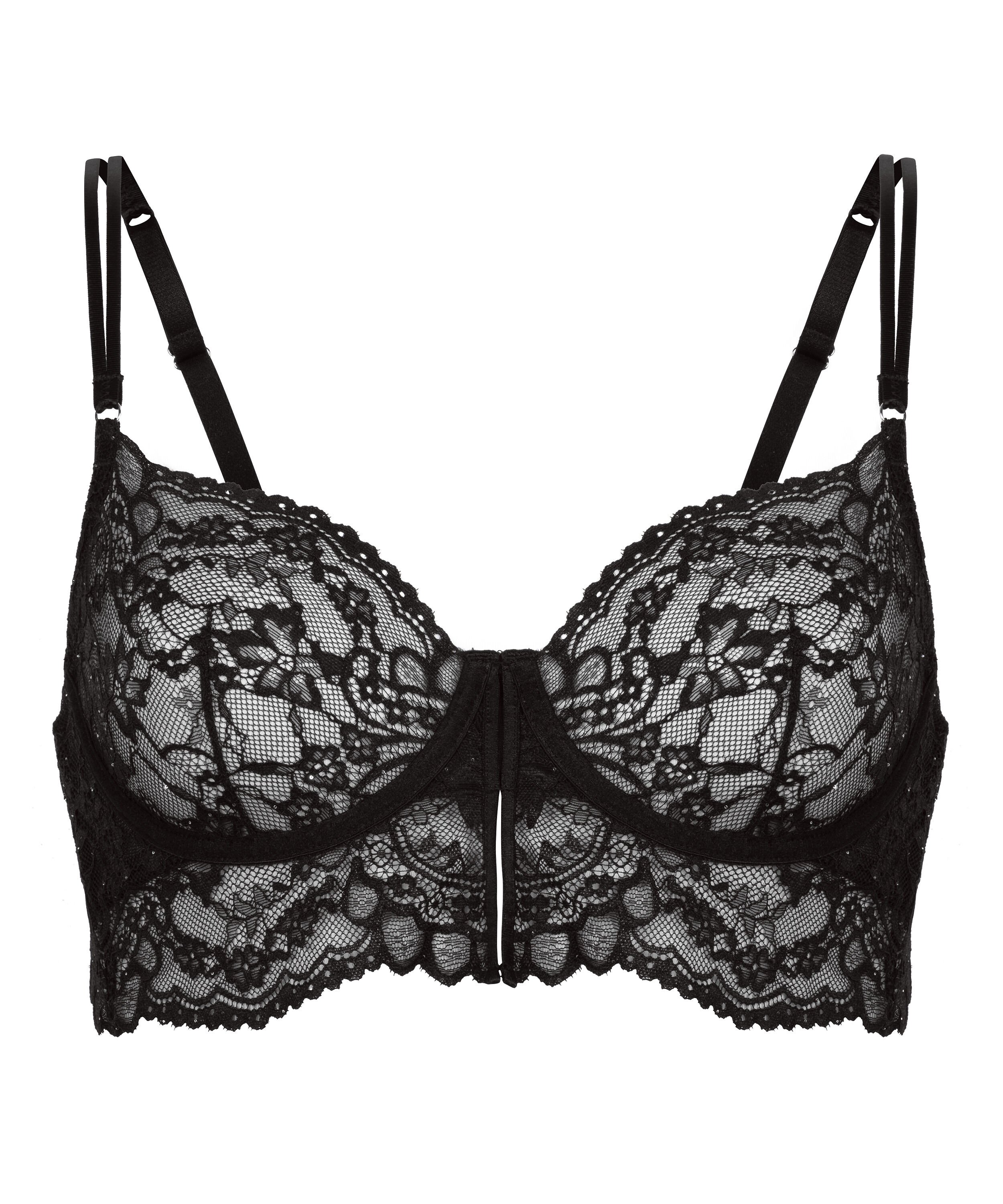 Soutien-gorge &agrave; armatures non-rembourr&eacute; longline Sabrina, Noir
