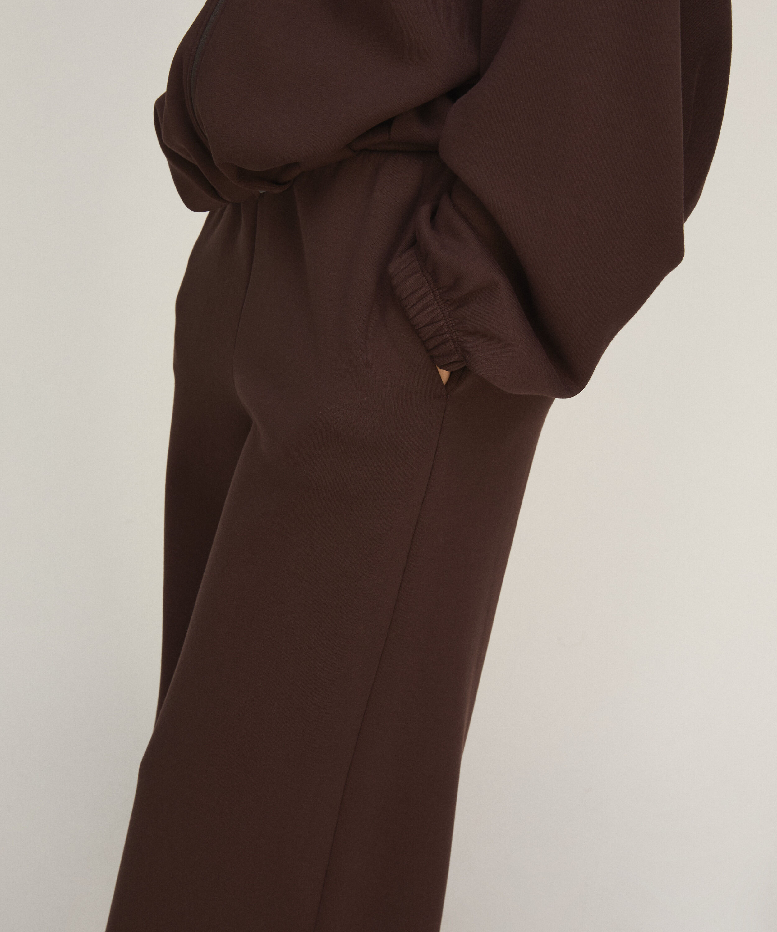 Pantalon Large en Viscose, Brun