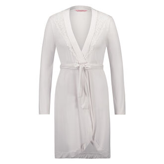 Badjas Modal Lace, Wit