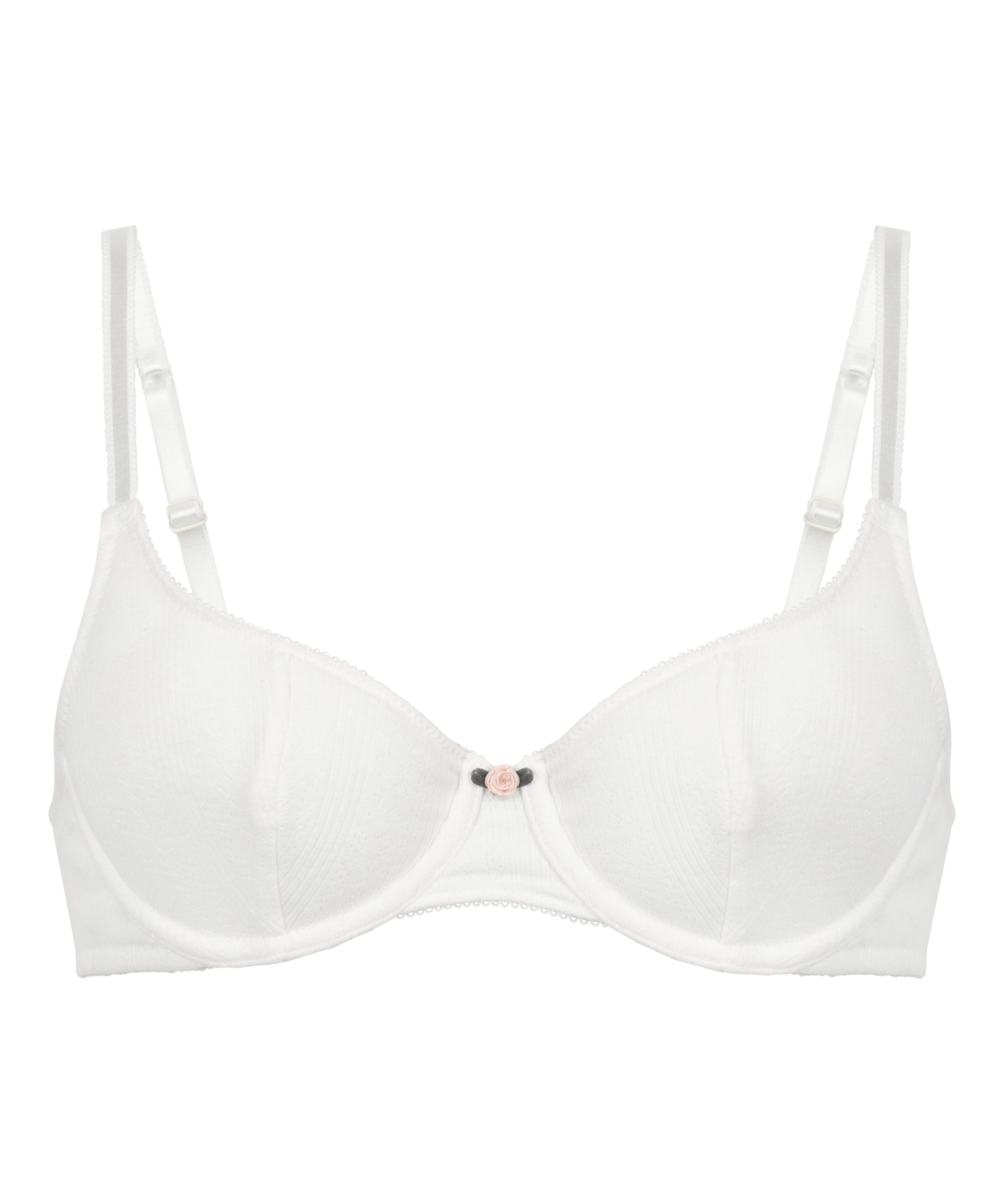 Soutien-gorge &agrave; armatures non-rembourr&eacute; Pointelle, Blanc, main