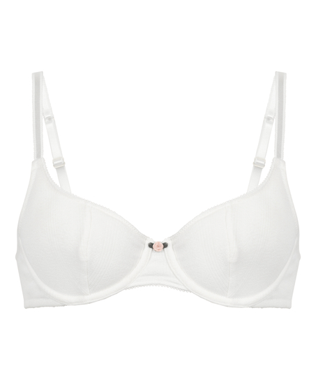Soutien-gorge &agrave; armatures non-rembourr&eacute; Pointelle, Blanc