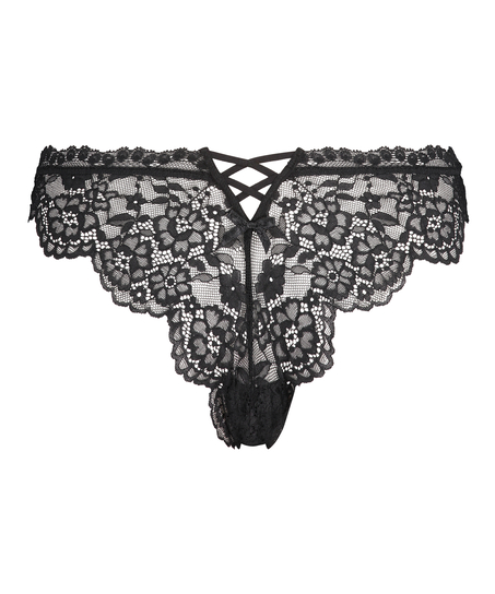 Slip br&eacute;silien Mila, Noir