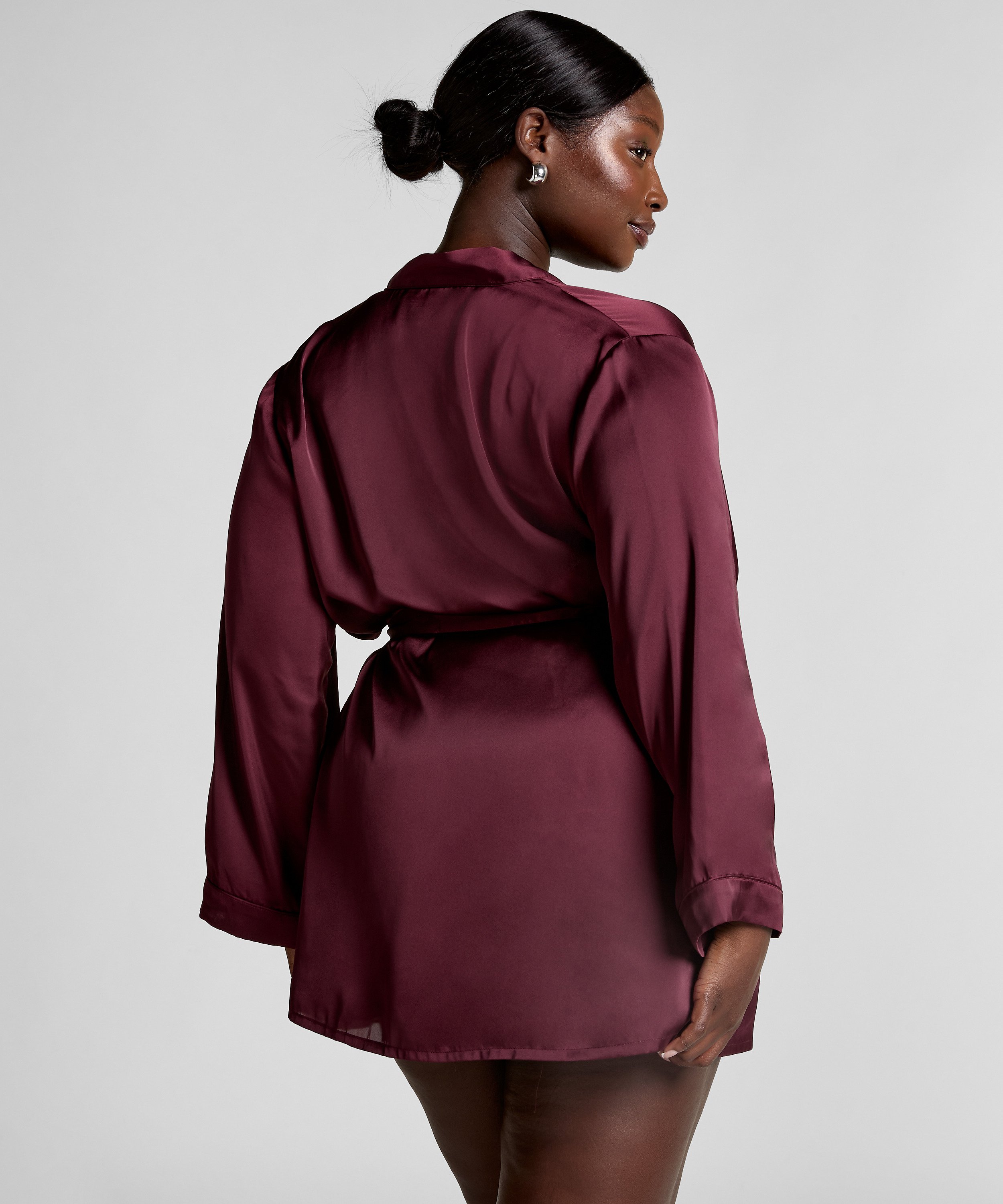 Kimono Satin, Rouge, main