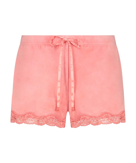Shorts Velours Lace, Roze