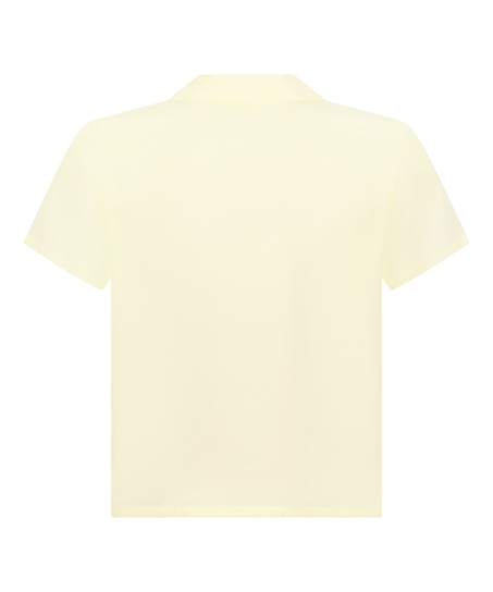 Veste &agrave; manches courtes en satin, Jaune