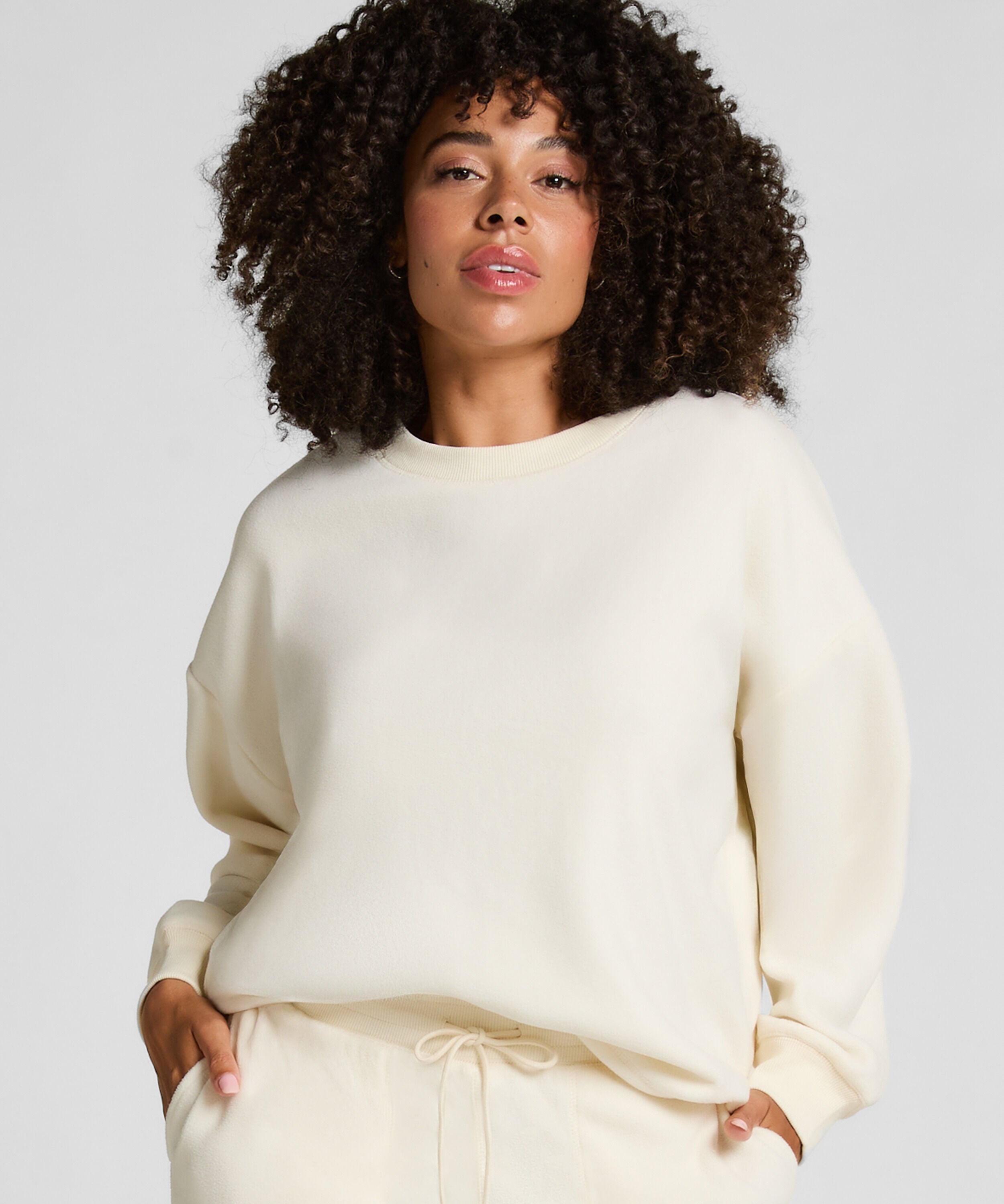 Haut en polaire Sportive, Blanc Haut en polaire Sportive, Blanc