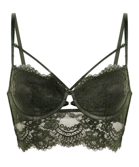 Soutien-gorge &agrave; armatures rembourr&eacute; longline Amara, Vert