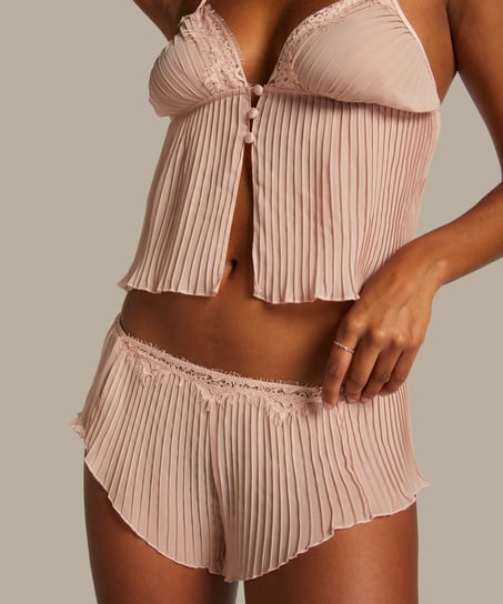 Cami Set Chiffon Plisse, Roze