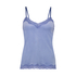 Cami top Velours Lace, Blauw