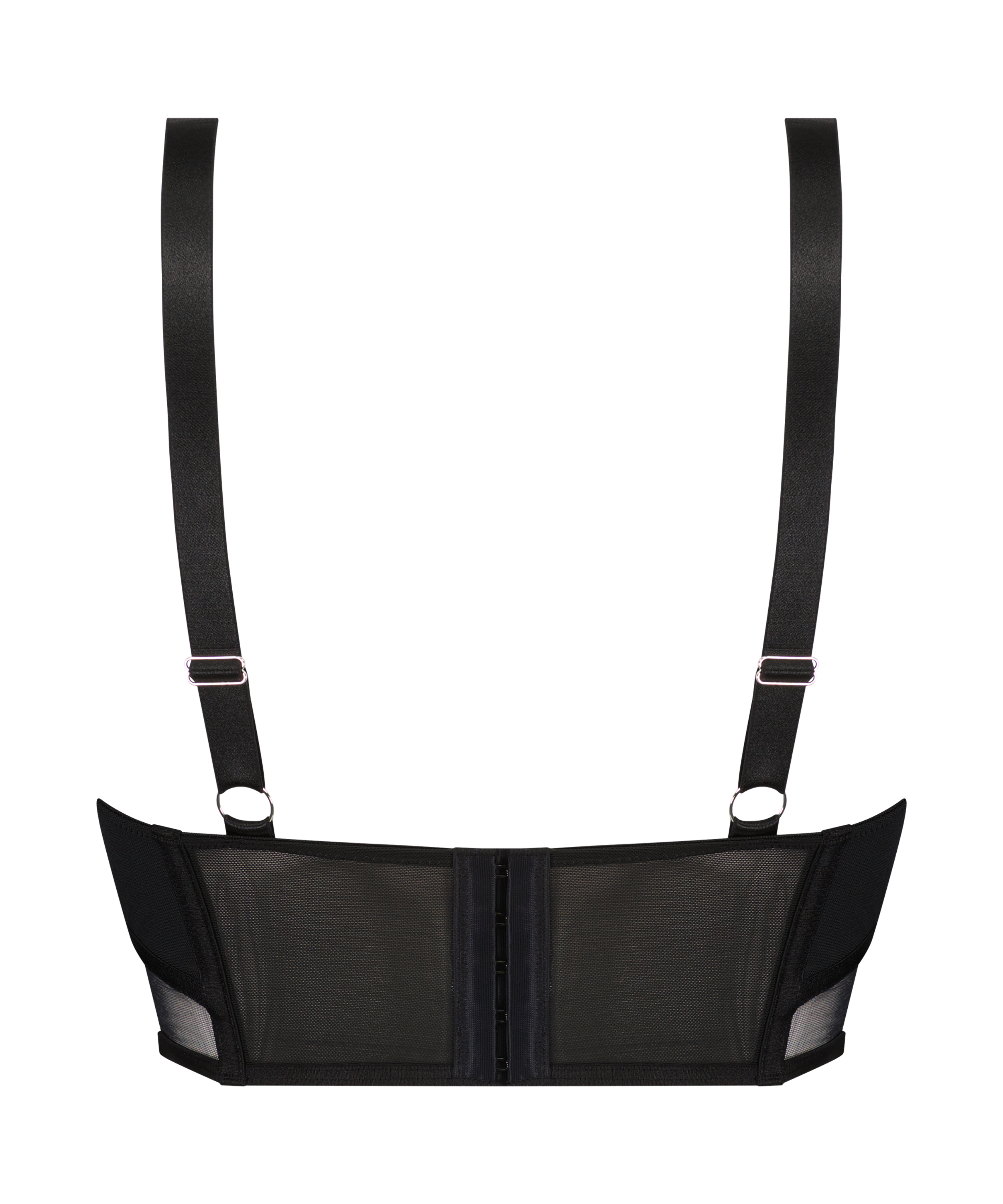 Korset top van mesh Love Me, Zwart, main