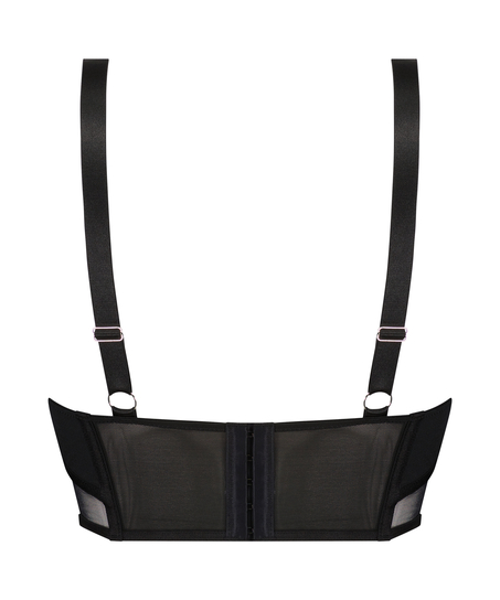 Korset top van mesh Love Me, Zwart